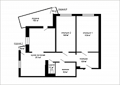 Продажа просторной 2-ком. квартиры