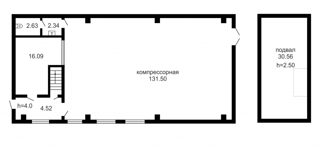 Здание компрессорной одноэтажное, кирпичное общей площадью 193 кв. м.jpg